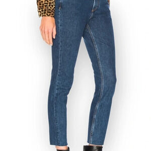 Rag &  Bone High Rise Ankle Skinny Jeans in Dark Stone